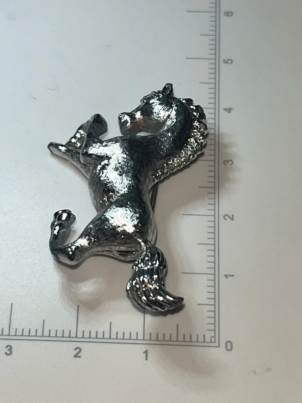 Vintage Signed Monet Silver Tone Galloping Horse Brooch Equestrian Pin